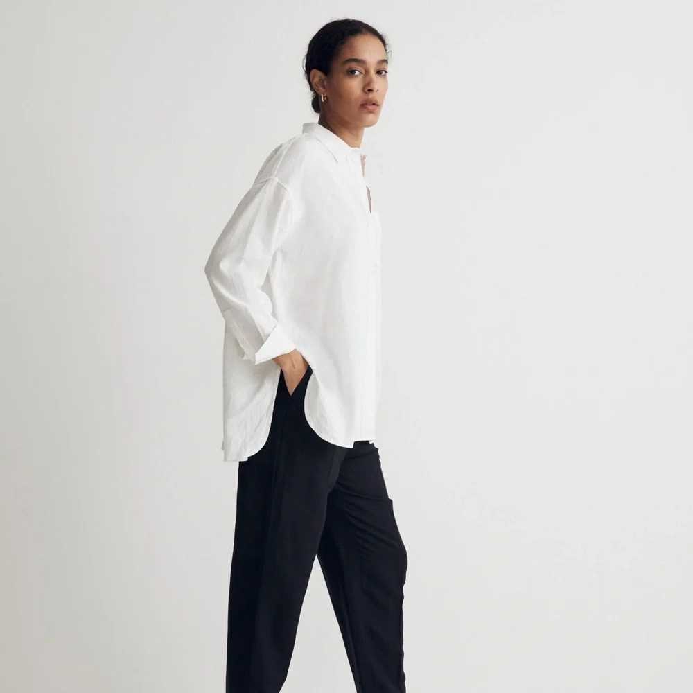 Madewell The Linen-Blend Oversized Shirt - size M - NWT - Picture 3 of 5
